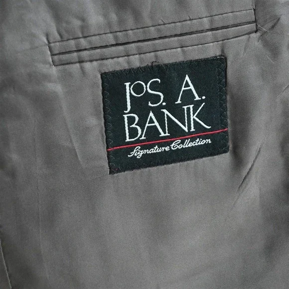 Jos A Bank 44L 36x32 Brown Stripe 100% Wool Mens Jacket Pants Suit
